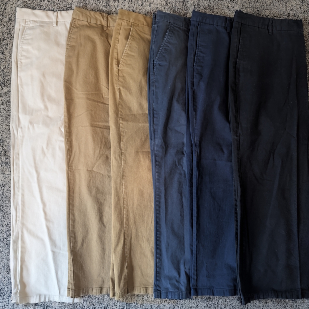 Men's CHINO PANTS bundle | Black, Navy, Tan, Cream | 34W X 30H